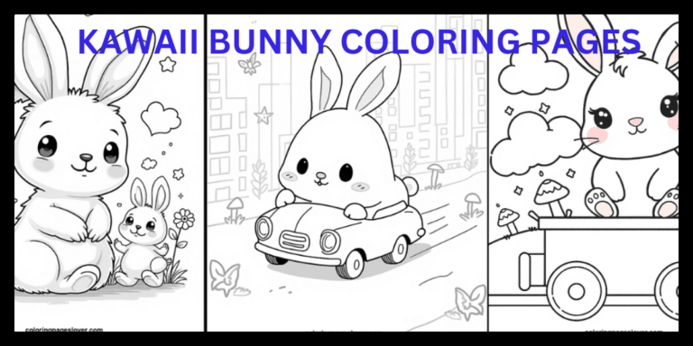 KAWAII BUNNY COLORING PAGES