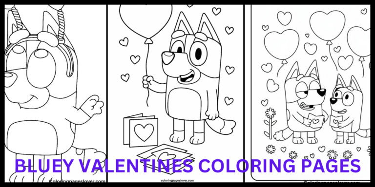 Bluey Valentines Coloring Pages