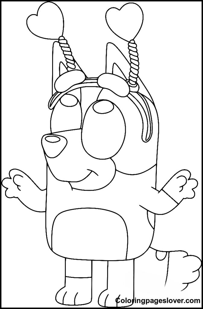 Bluey Valentines Coloring Pages 