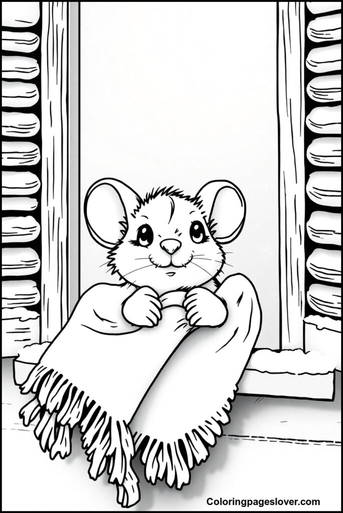Christmas Mouse Coloring Pages