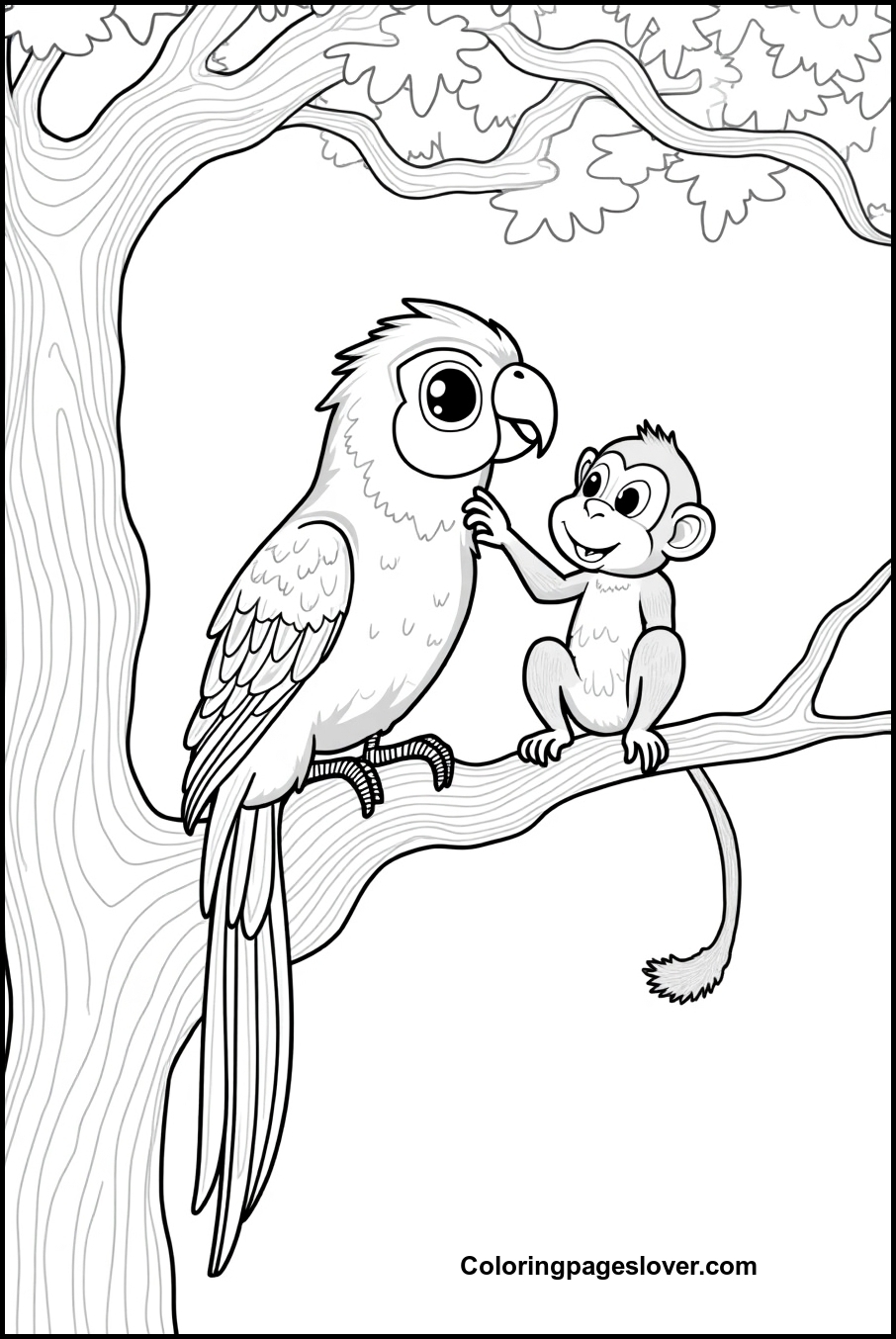 Parrot Coloring Pages 