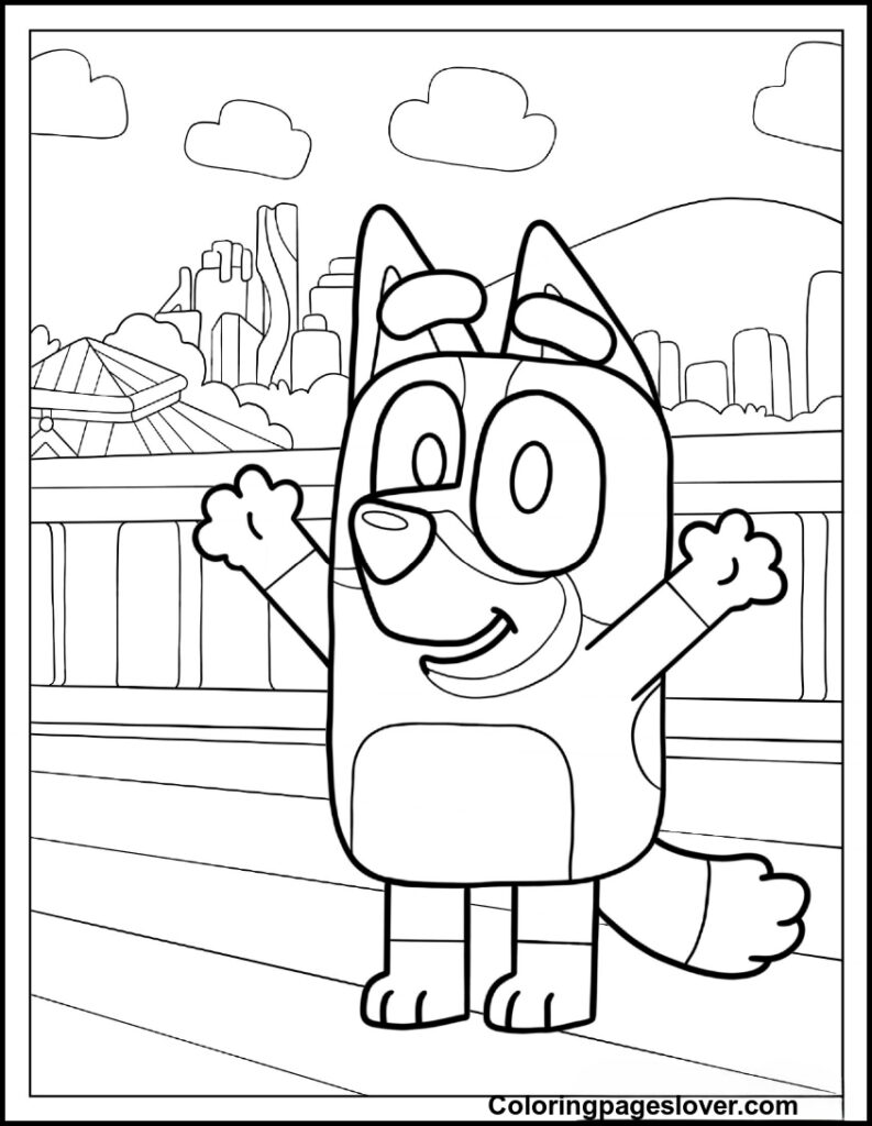 Bluey Valentines Coloring Pages 