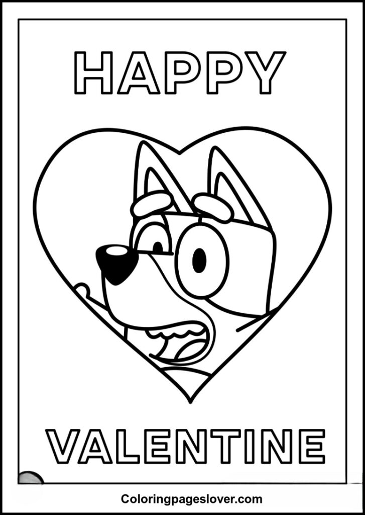 Bluey Valentines Coloring Pages 