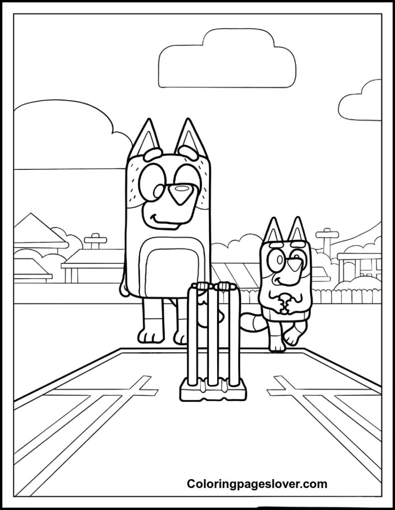 Bluey Valentines Coloring Pages 