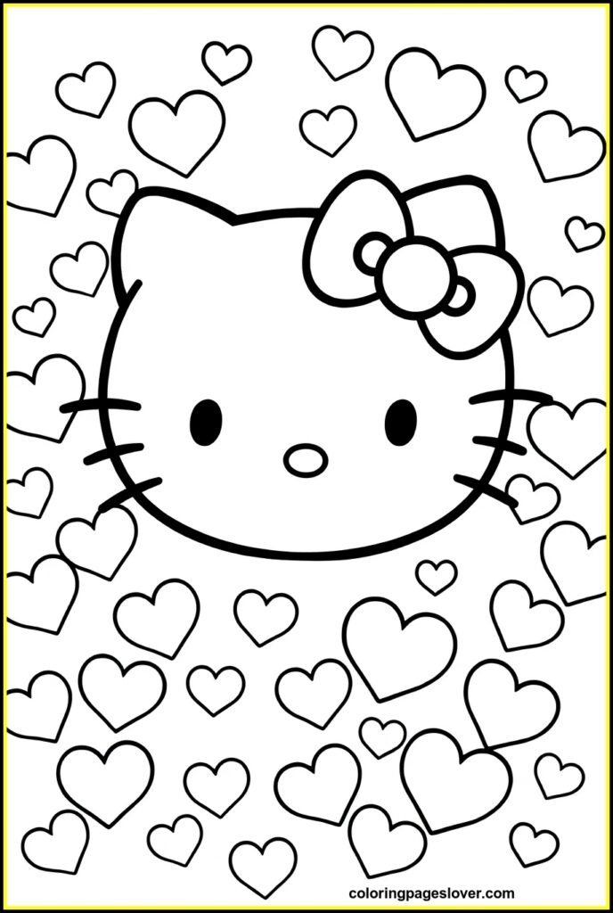 Hello Kitty Valentine Coloring Pages