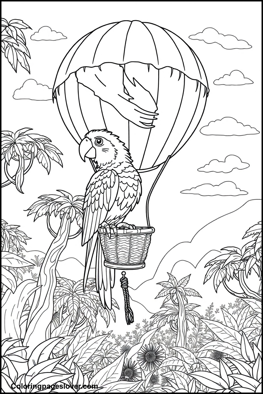 Parrot Coloring Pages 