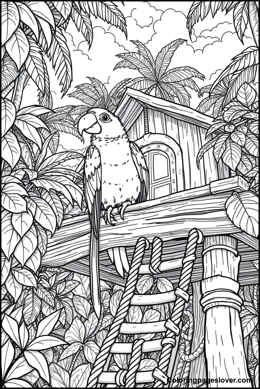 Parrot Coloring Pages 