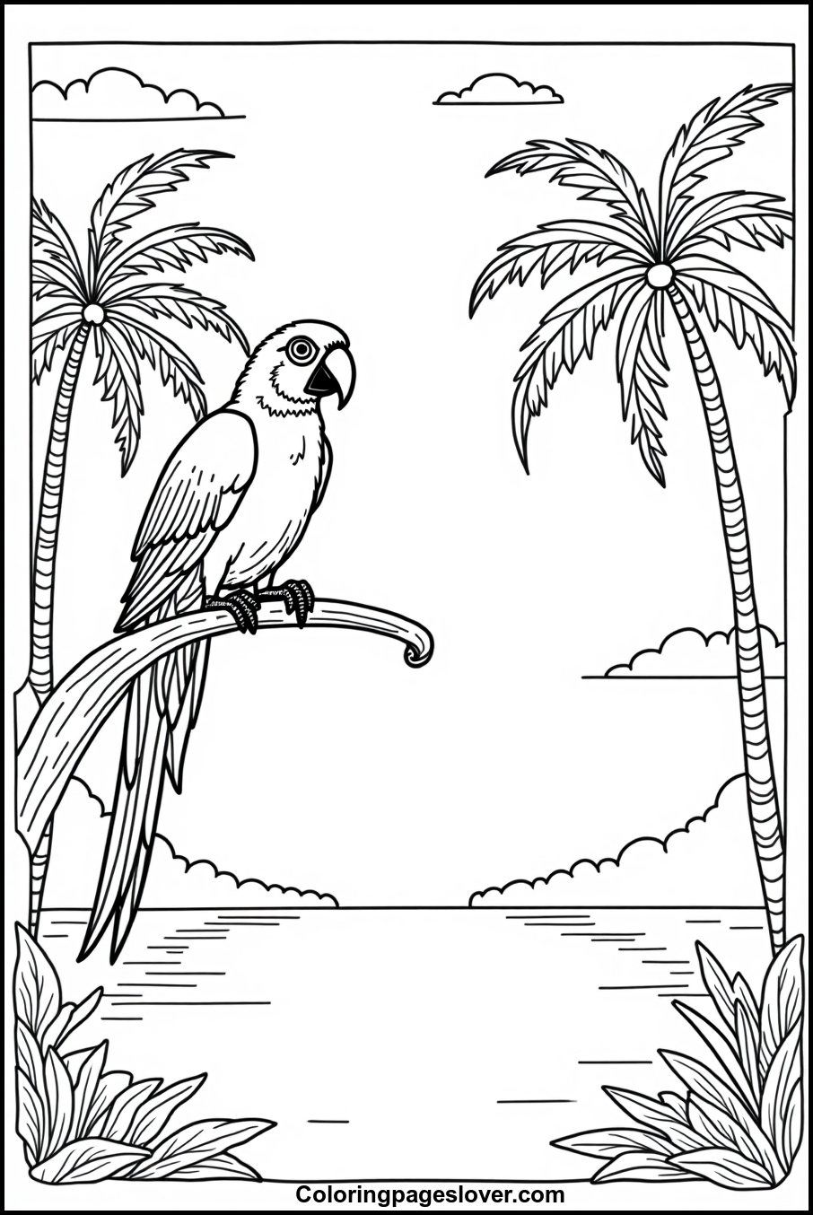 Parrot Coloring Pages 