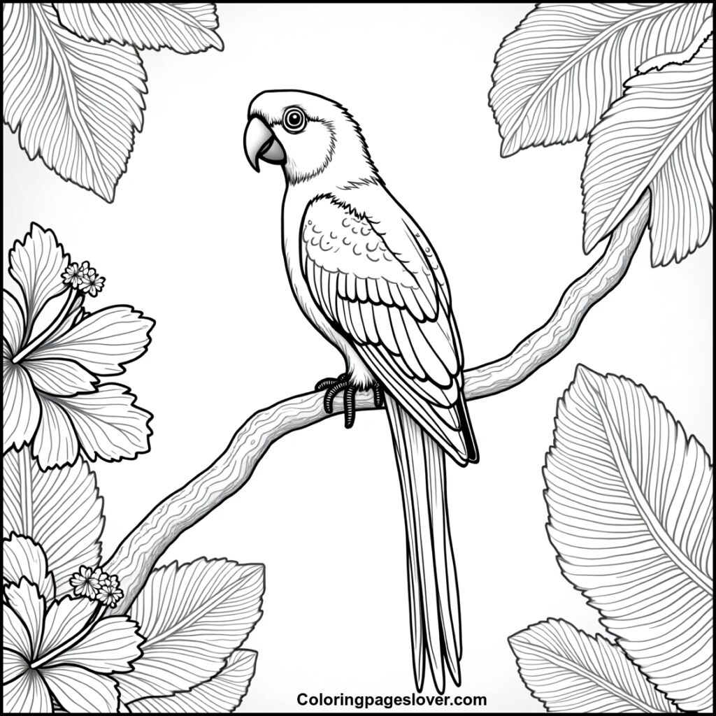 Parrot Coloring Pages 