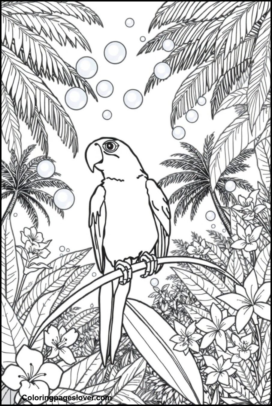 Parrot Coloring Pages 