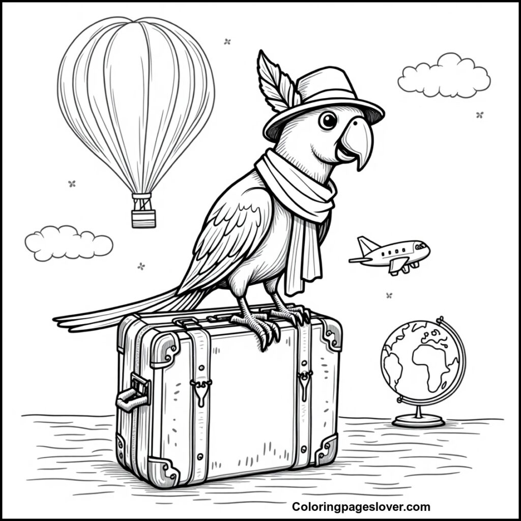 Parrot Coloring Pages 