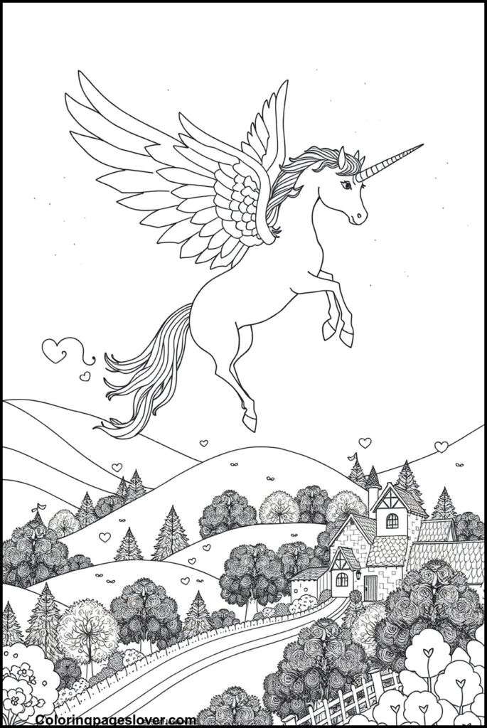 Unicorn Coloring Pages 