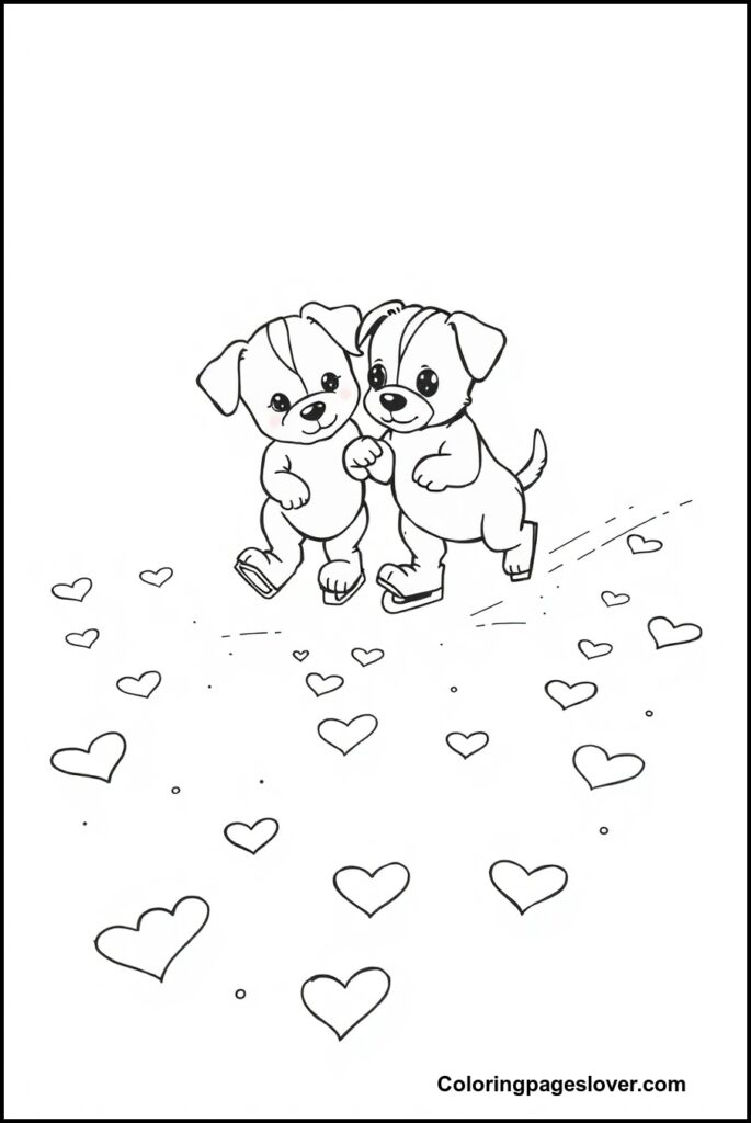Puppy Valentine Coloring Pages