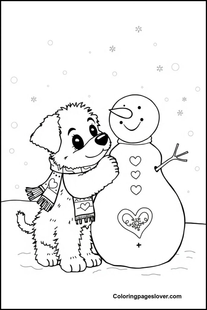 Puppy Valentine Coloring Pages