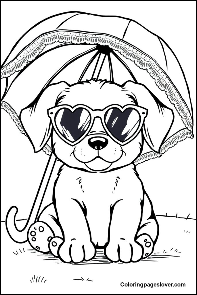 Puppy Valentine Coloring Pages