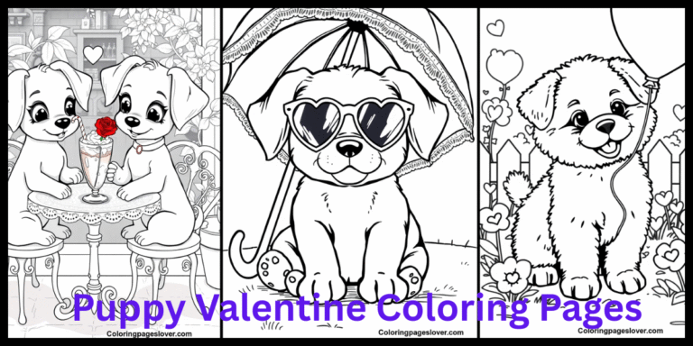 Puppy Valentine Coloring Pages