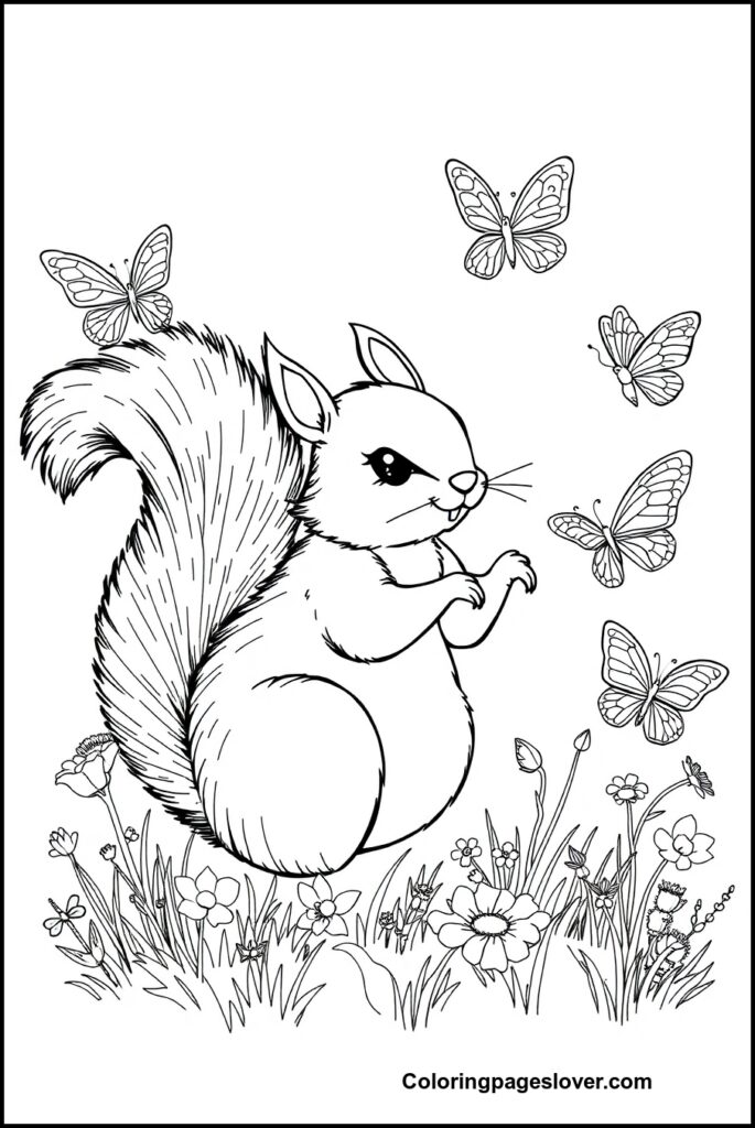 Squirrel Coloring Pages
