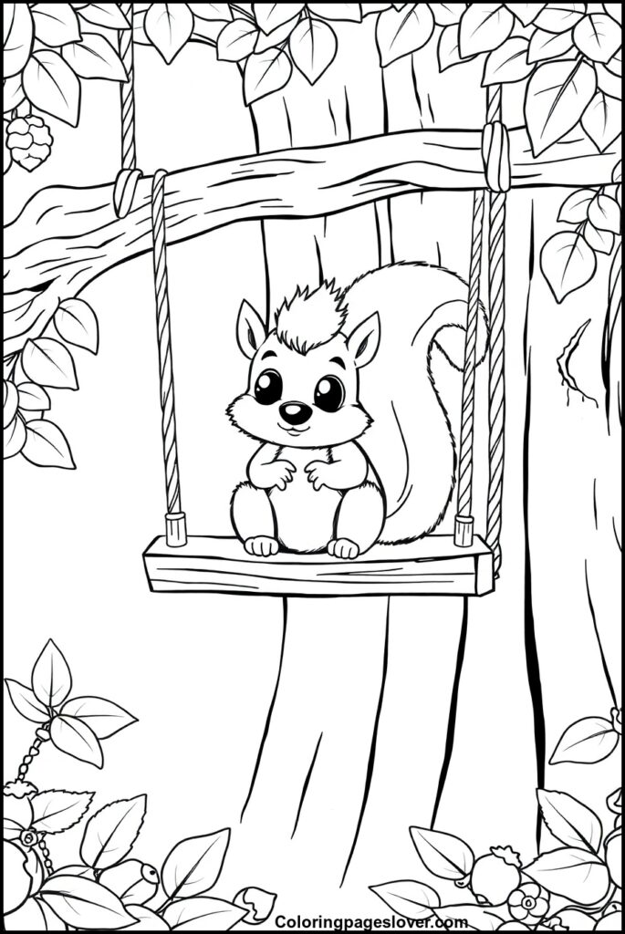 Squirrel Coloring Pages