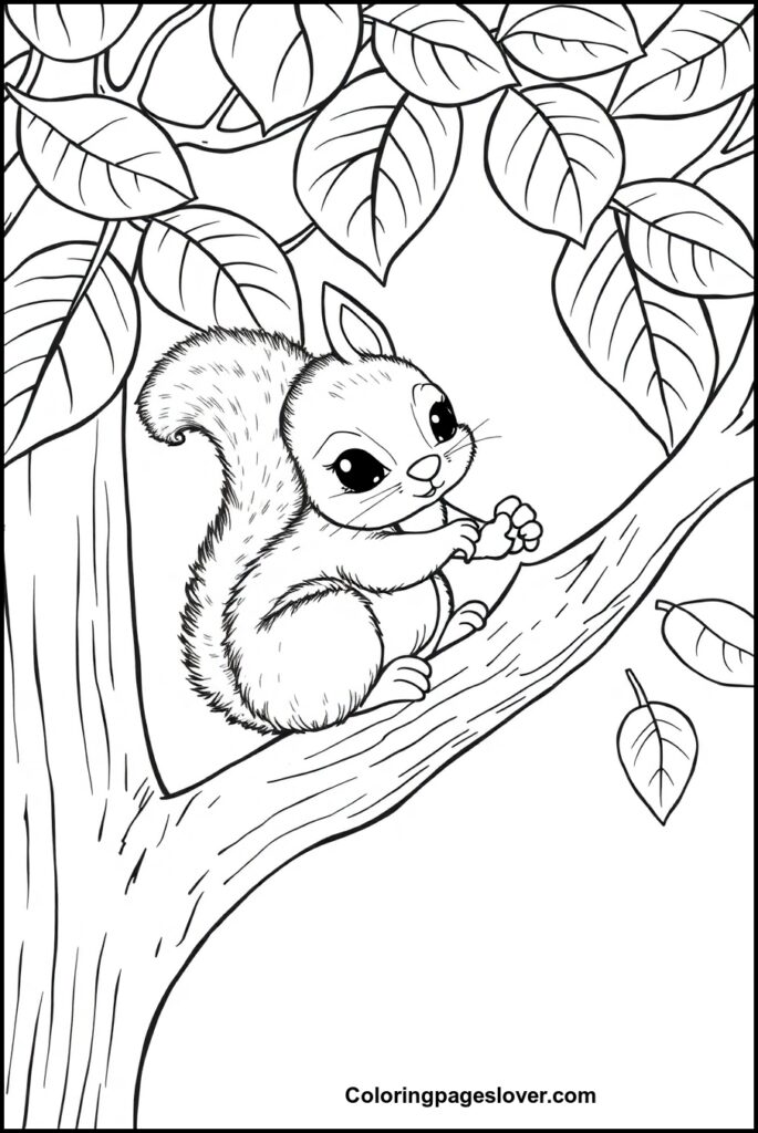 Squirrel Coloring Pages