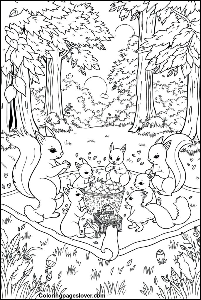 Squirrel Coloring Pages