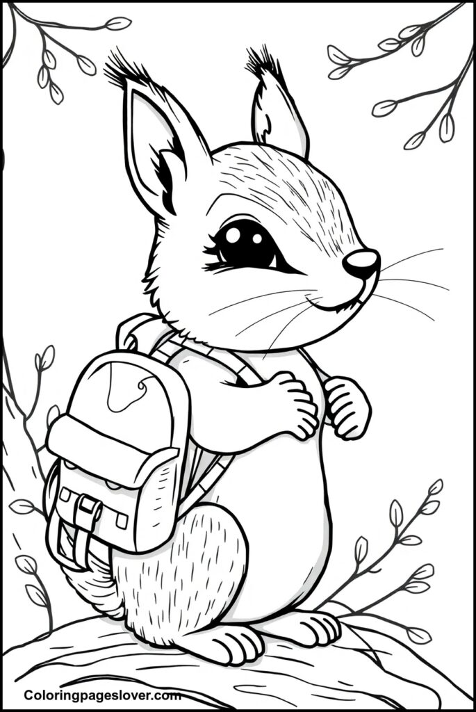 Squirrel Coloring Pages