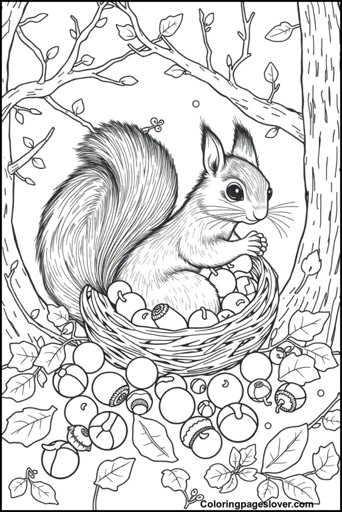 Squirrel Coloring Pages