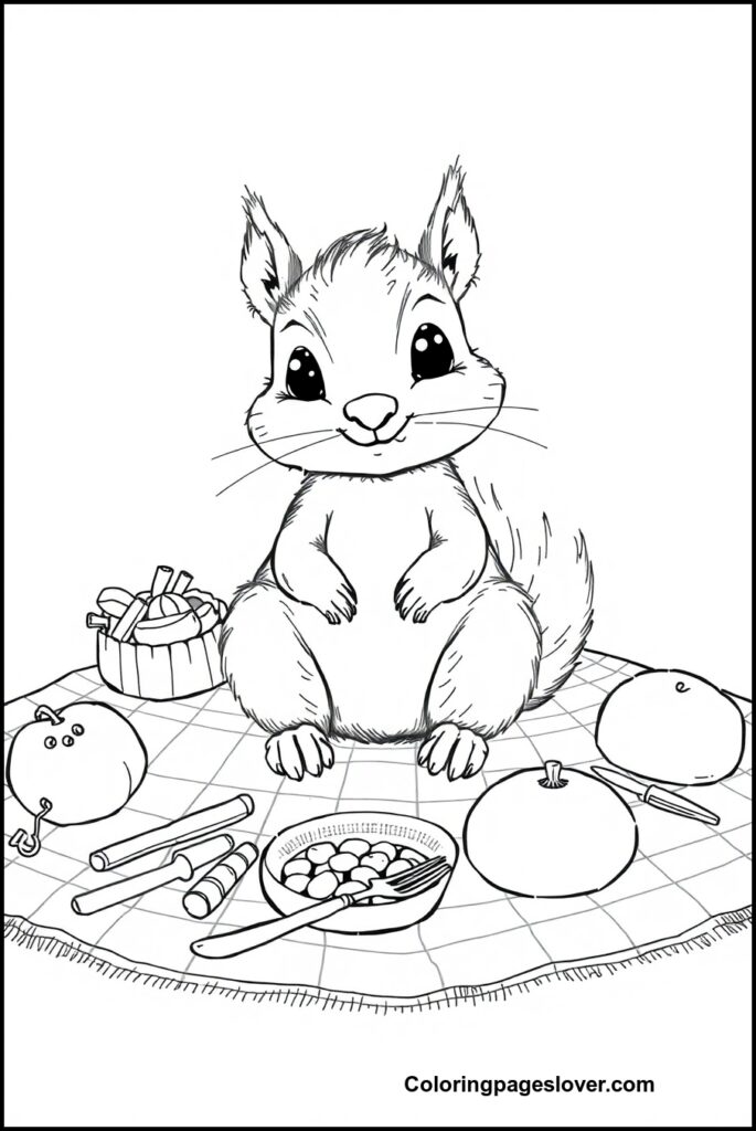 Squirrel Coloring Pages