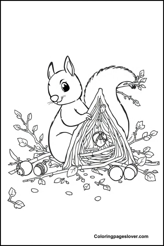 Squirrel Coloring Pages