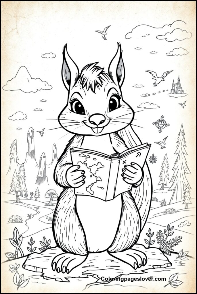 Squirrel Coloring Pages