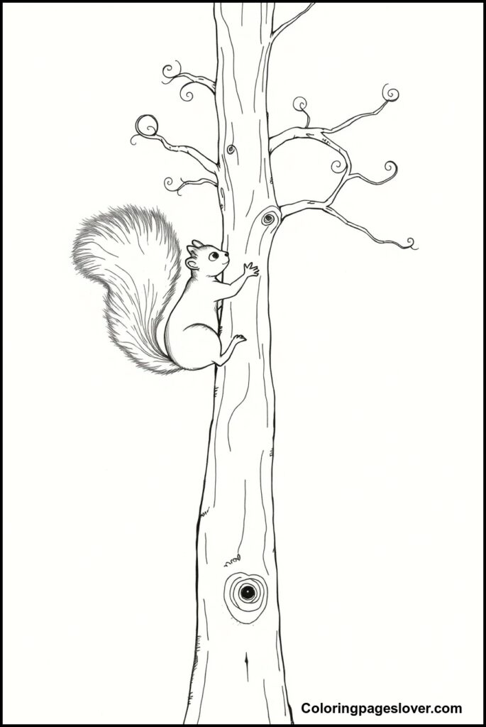 Squirrel Coloring Pages