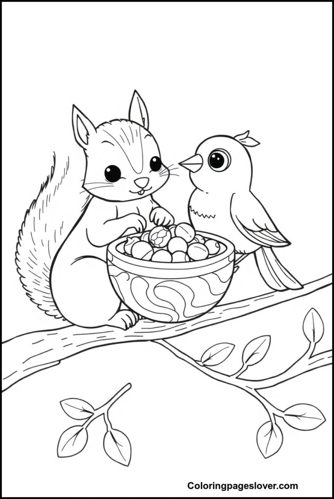 Squirrel Coloring Pages