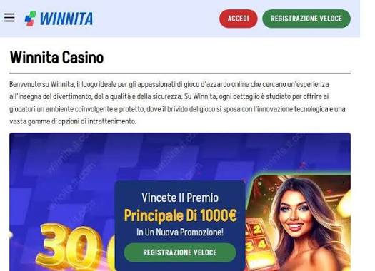 Sito web di Winnita Casino - Testimonianza 2026 (Aggiornata)